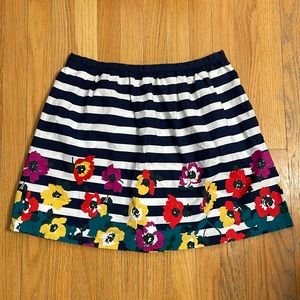 Banana Republic Factory Striped Floral 100% Cotton Skirt Size 8